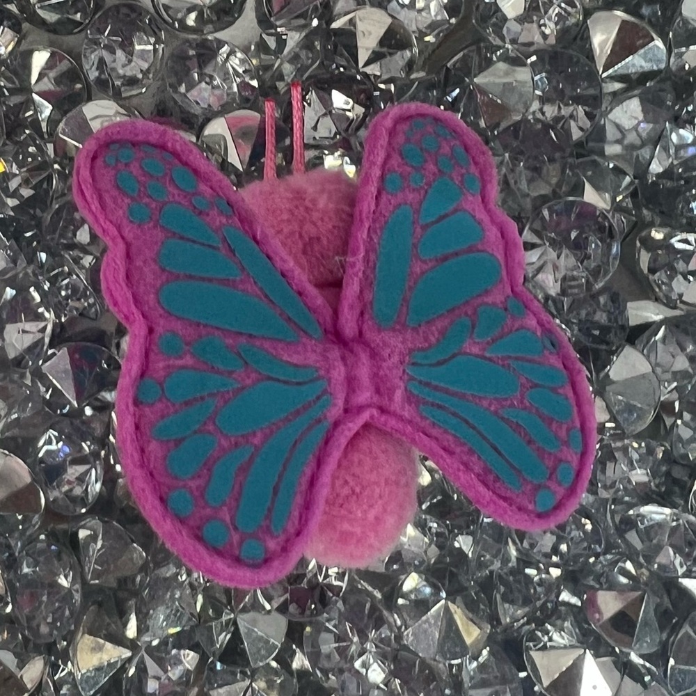 CROCS jibbitz charm 3D butterfly wings Pink and Teal Butterfly Charm